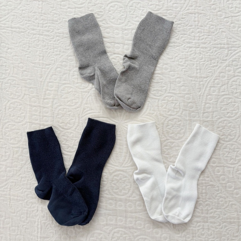 Hanna Andersson Boys' 3-Pack Cotton Crew Socks (Shoe Size 10-12)